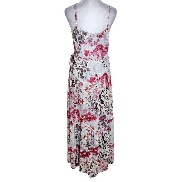Lovestitch White Floral High Low Wrap Dress Size Small