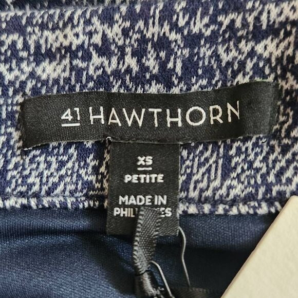41 Hawthorn Navy and White Pencil Skirt Size XS Petite Navy Straight Skirt, New