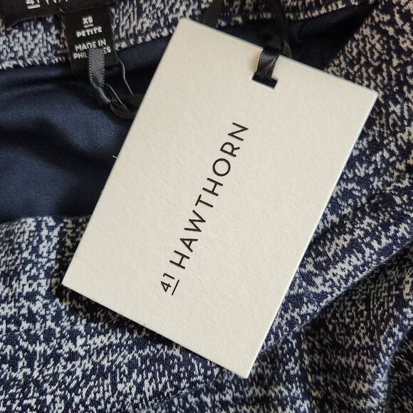 41 Hawthorn Navy and White Pencil Skirt Size XS Petite Navy Straight Skirt, New