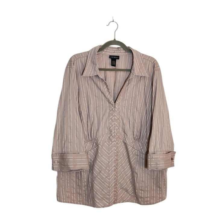 Lane Bryant Dusty Pink Striped Blouse Size 22/24