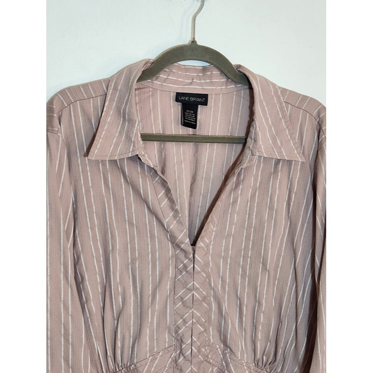 Lane Bryant Dusty Pink Striped Blouse Size 22/24
