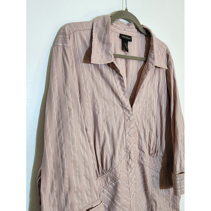 Lane Bryant Dusty Pink Striped Blouse Size 22/24