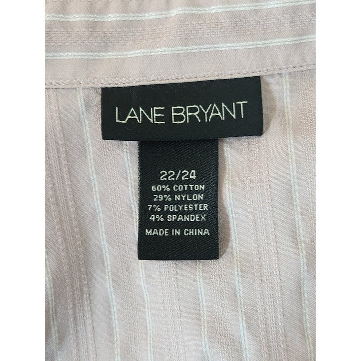 Lane Bryant Dusty Pink Striped Blouse Size 22/24