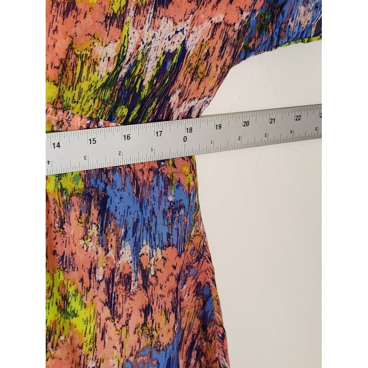 Francesca's Multicolor Sheer Tie Front Kimono Size Medium/Large