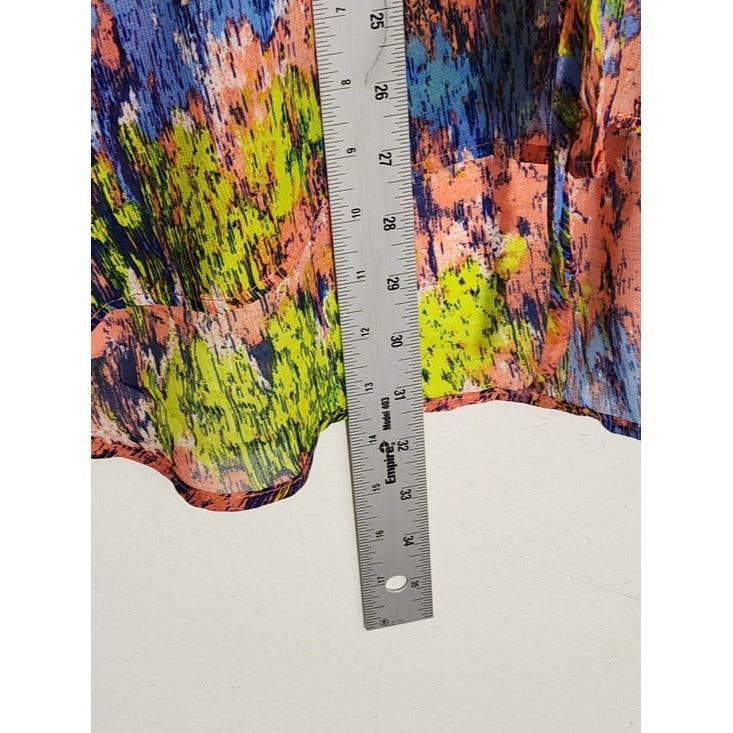 Francesca's Multicolor Sheer Tie Front Kimono Size Medium/Large