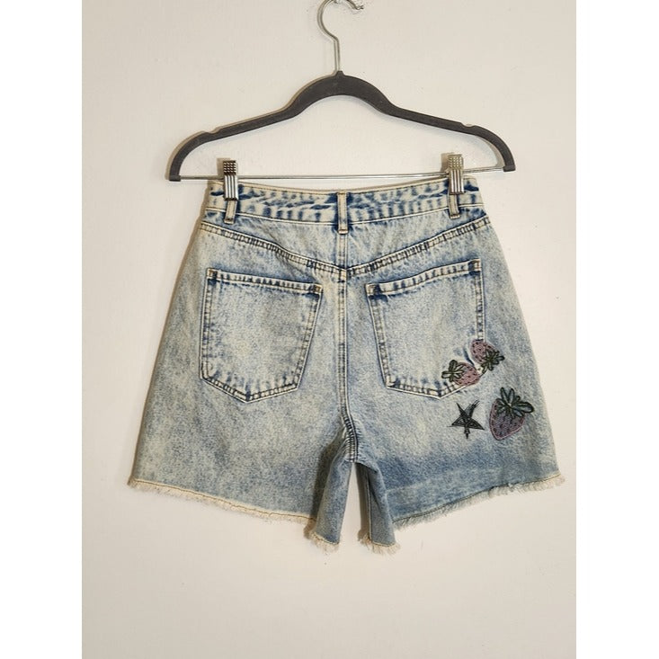 Forever 21 Embroidered Cut Off Denim Shorts Size 26