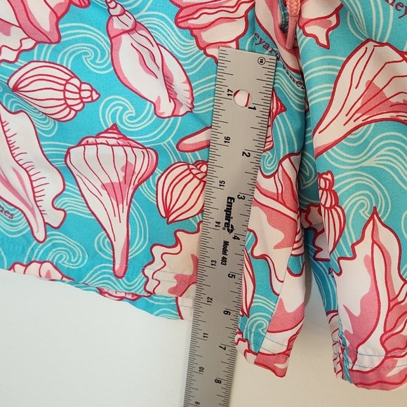 Vineyard Vines Blue and Pink Shell Print Swim Trunks Size Small