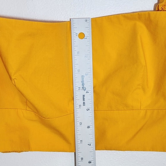 Susana Monaco Marigold Puffy Sleeve Cropped Top Size Medium