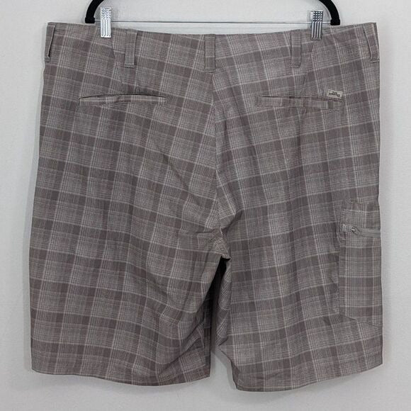 Lee Taupe Plaid Golf Shorts Size 42 Men's Preppy Plaid Golf Shorts