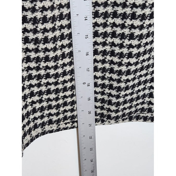 Express Black and White Houndstooth Paper Bag Waist Mini Skirt Size 16