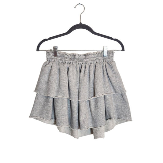 Aerie Light Gray Ruffle Mini Skirt Size Small