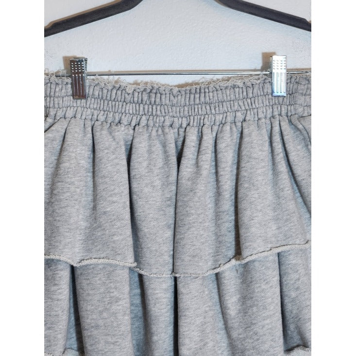 Aerie Light Gray Ruffle Mini Skirt Size Small