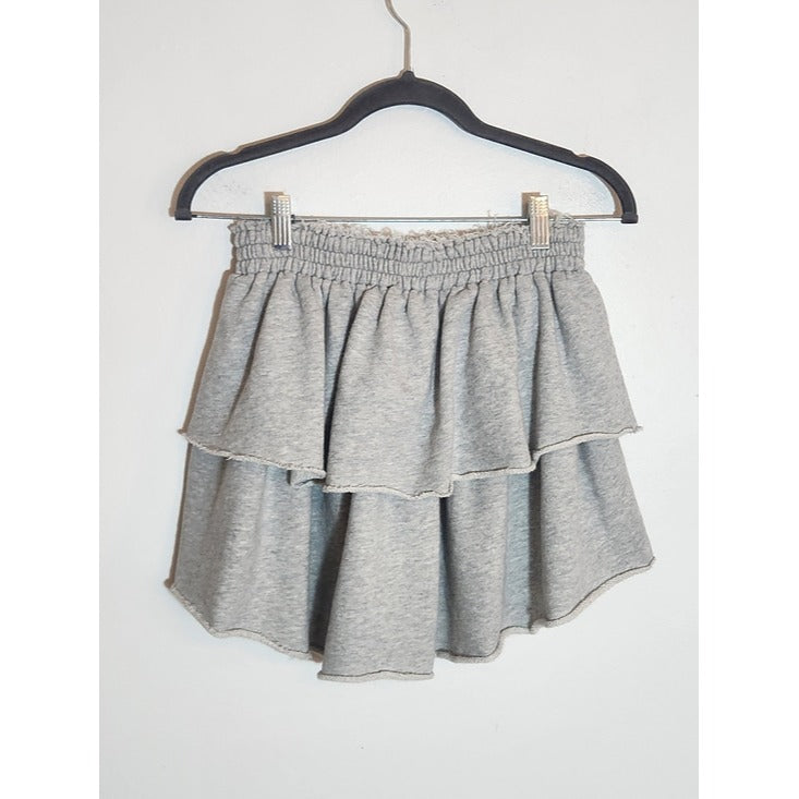 Aerie Light Gray Ruffle Mini Skirt Size Small