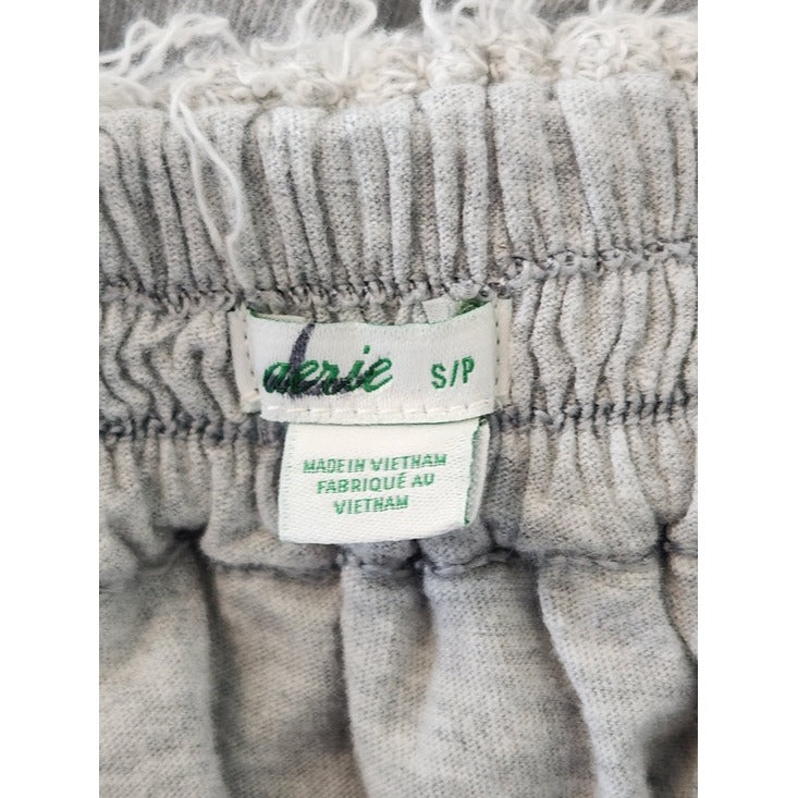 Aerie Light Gray Ruffle Mini Skirt Size Small
