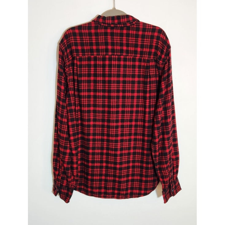 George Red and Black Plaid Flannel Shirt Size 2XL