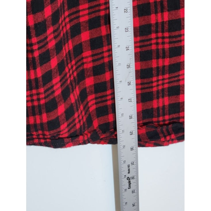 George Red and Black Plaid Flannel Shirt Size 2XL
