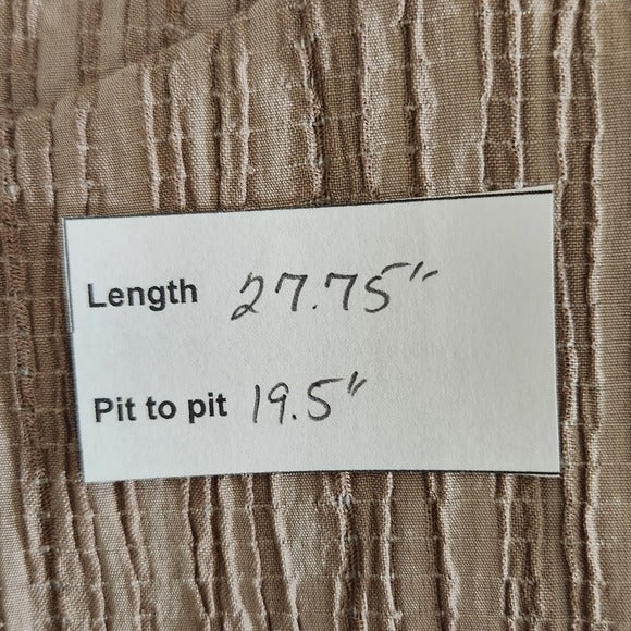 Shein Khaki and White Layered Look Blouse NWT Size Large Khaki Textured Blouse