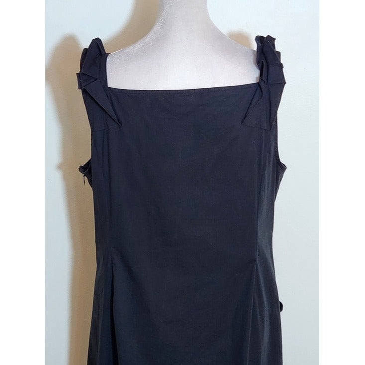 Ann Taylor Black Sleeveless Ruffle Neck Mini Dress Size 14