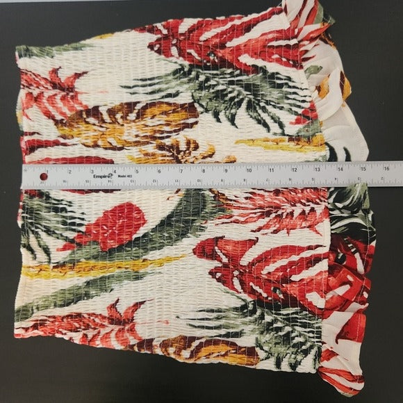 Windsor Tropical Print Smocked Bodycon Skirt with Ruffle Hem Size Small NWT