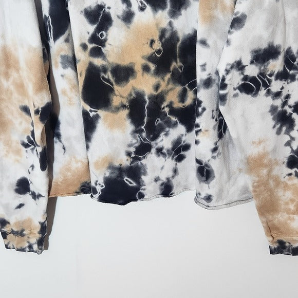 Jala Black and Tan Tie-Dye Cropped Sweatshirt Size Large Pre-loved