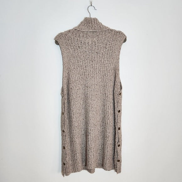 Onetheland Dark Cream Oatmeal Turtleneck Sweater Tunic Size Large