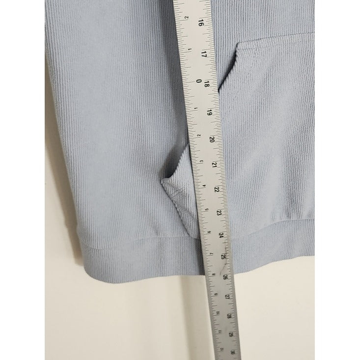 MARC New York Light Blue Ribbed Hoodie Pullover Size XL Flaw
