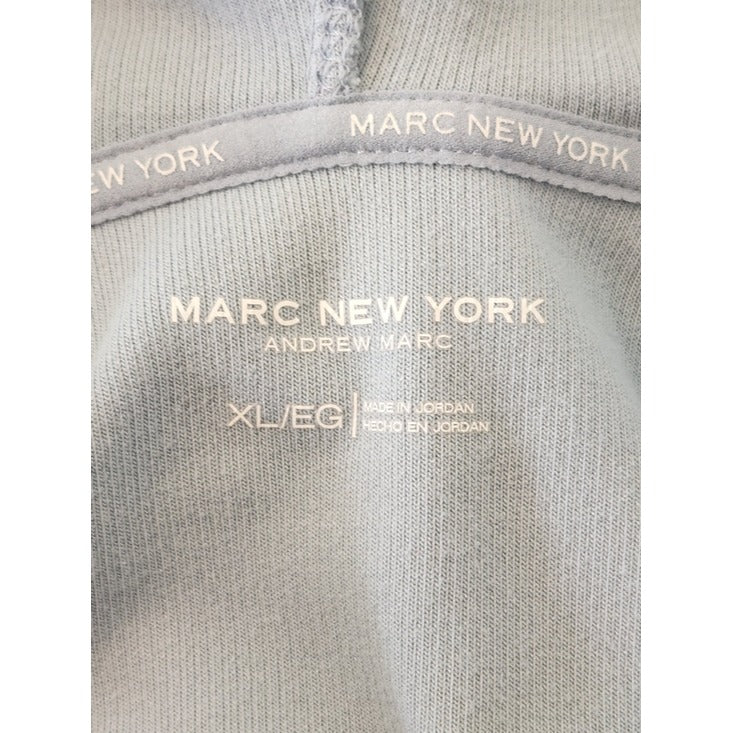 MARC New York Light Blue Ribbed Hoodie Pullover Size XL Flaw