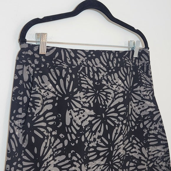 Rip Skirt Black and Gray Floral Print Mini Skirt with Wrap Styling Size Medium
