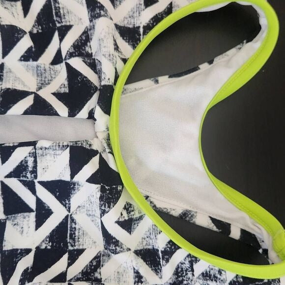 Gossip Black Print Sports Bra with Green Trim Size Medium, New