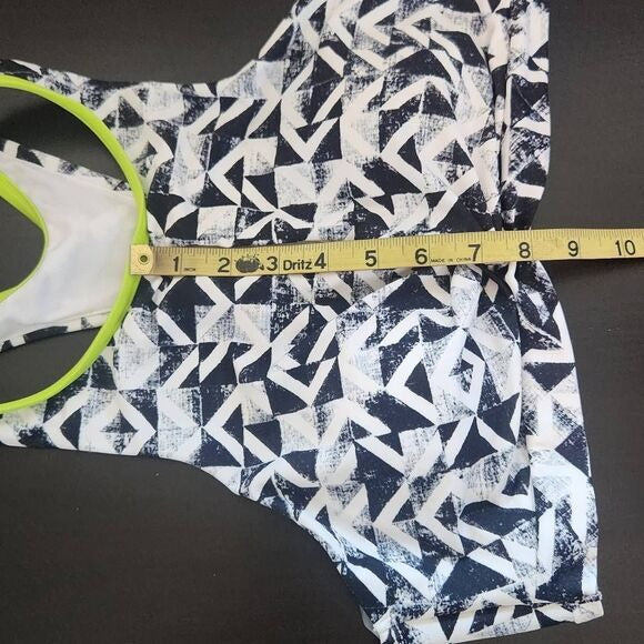 Gossip Black Print Sports Bra with Green Trim Size Medium, New