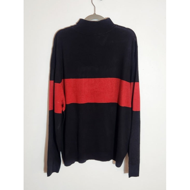 Fashion Nova Nova Men Red and Black Mock Neck Sweater Size XXXL NWT