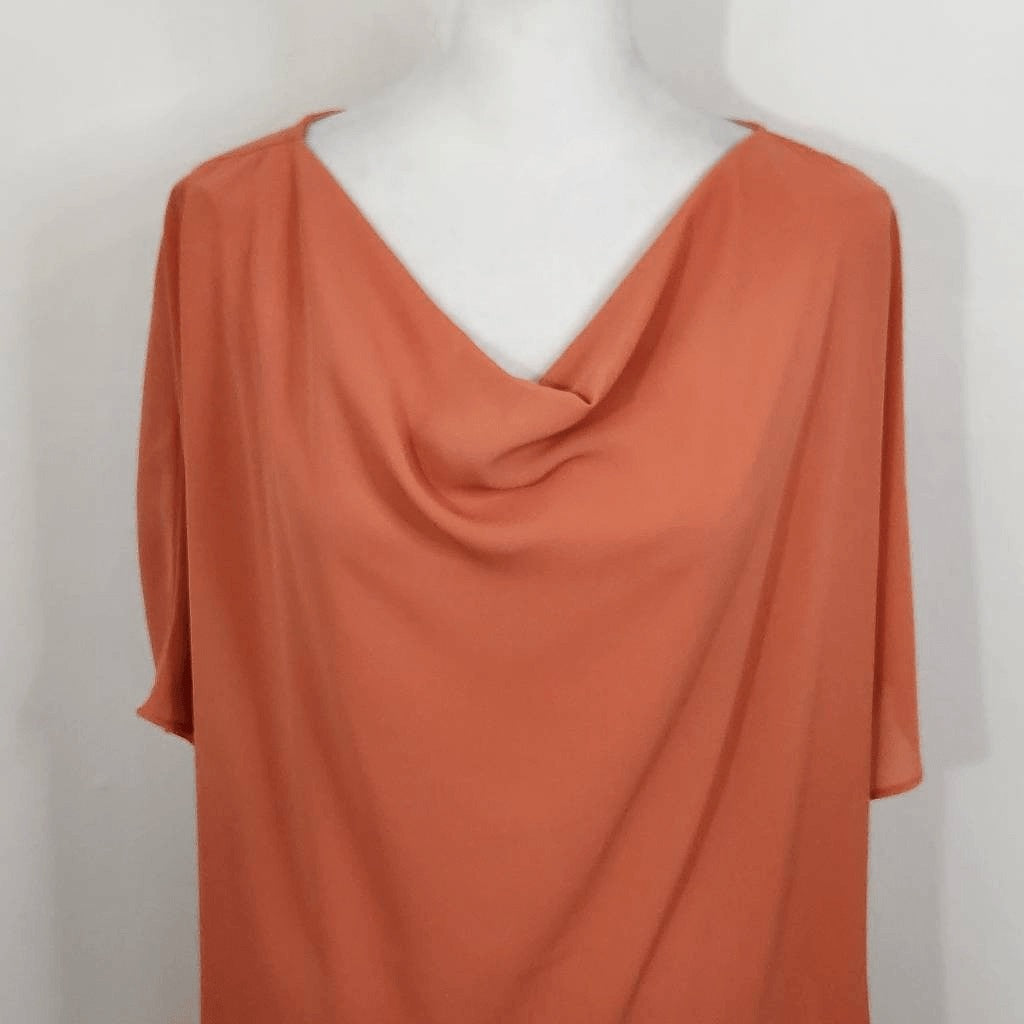 H by Halston Coral Orange Blouse Size Small Coral Draped Blouse