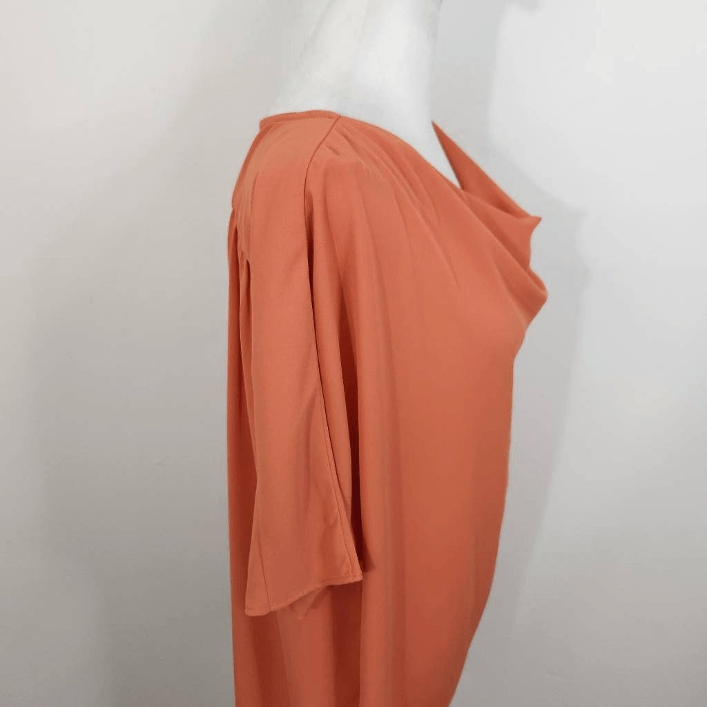 H by Halston Coral Orange Blouse Size Small Coral Draped Blouse