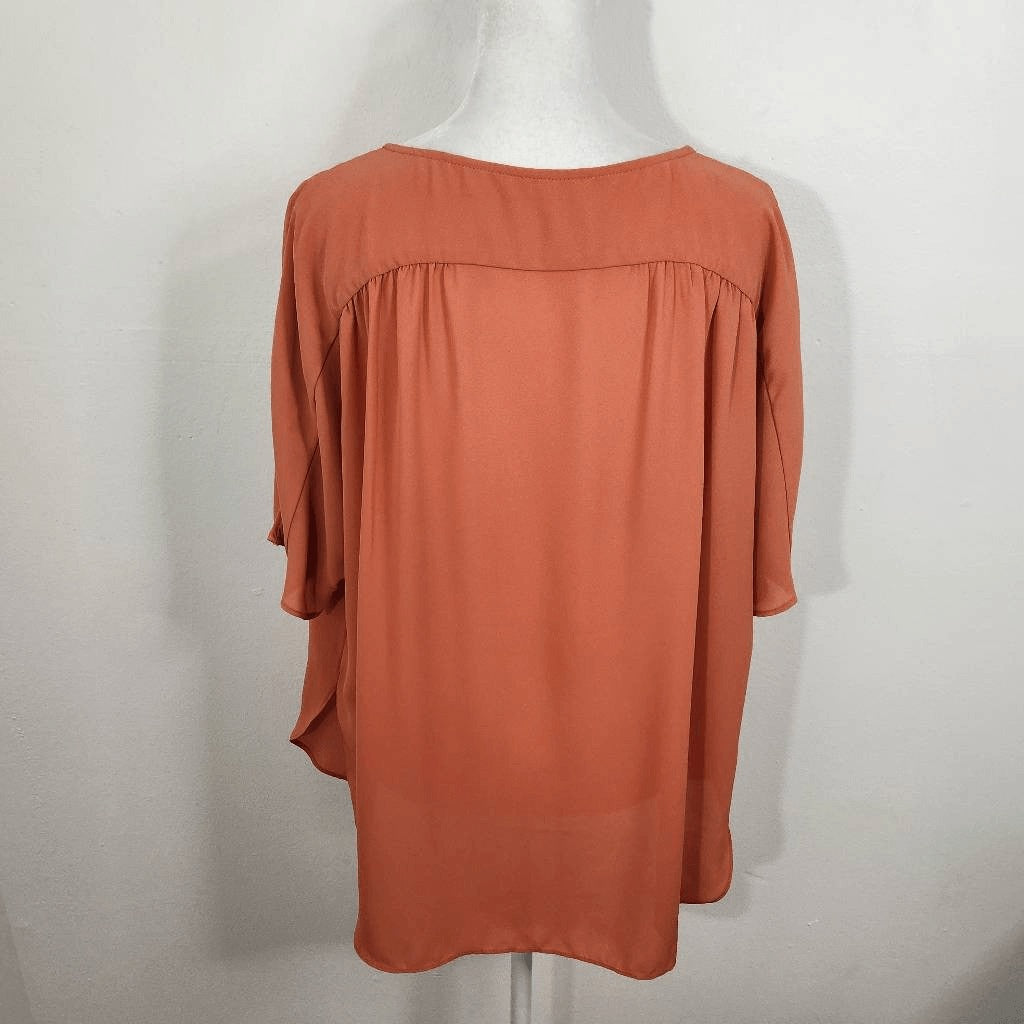H by Halston Coral Orange Blouse Size Small Coral Draped Blouse