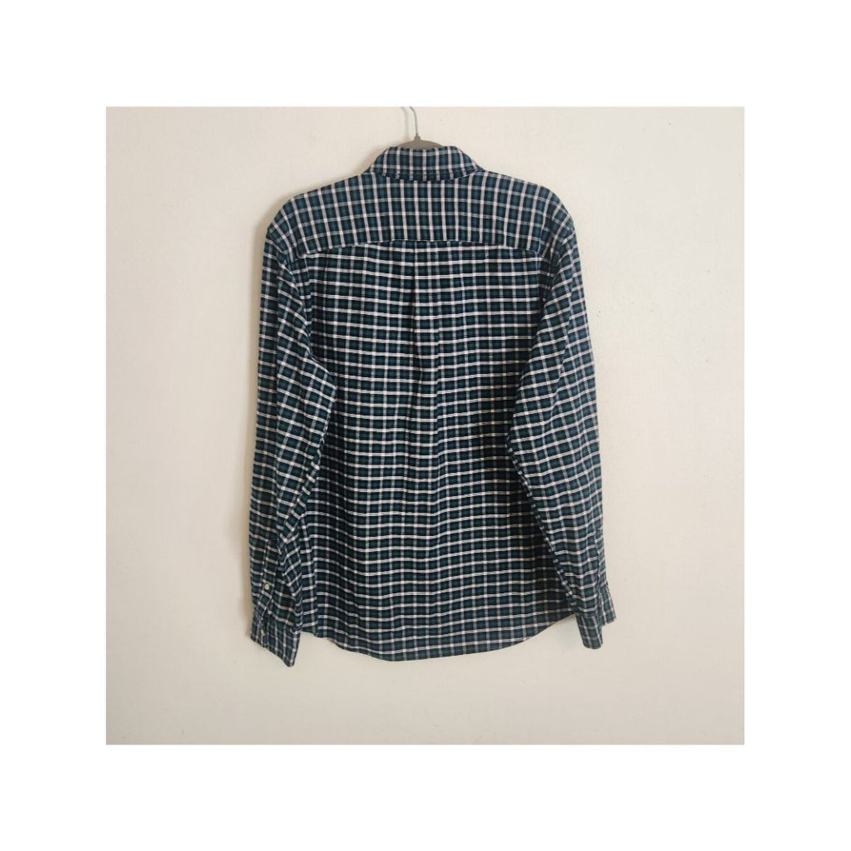 Gap Green and Blue Plaid Standard Fit Button Down Shirt Size Large