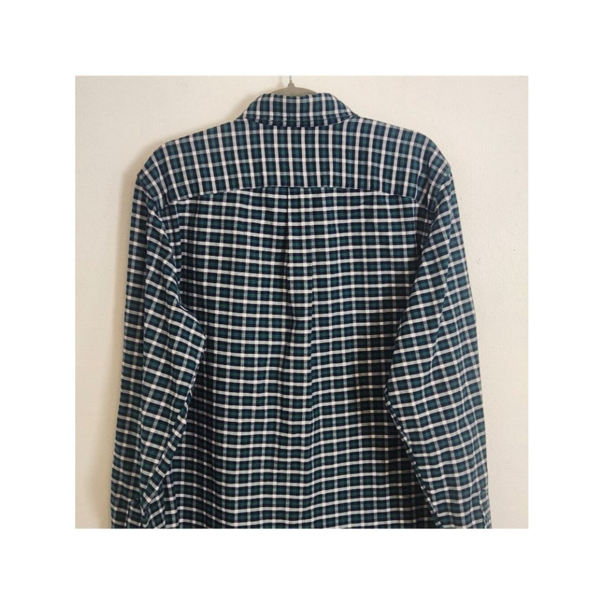 Gap Green and Blue Plaid Standard Fit Button Down Shirt Size Large