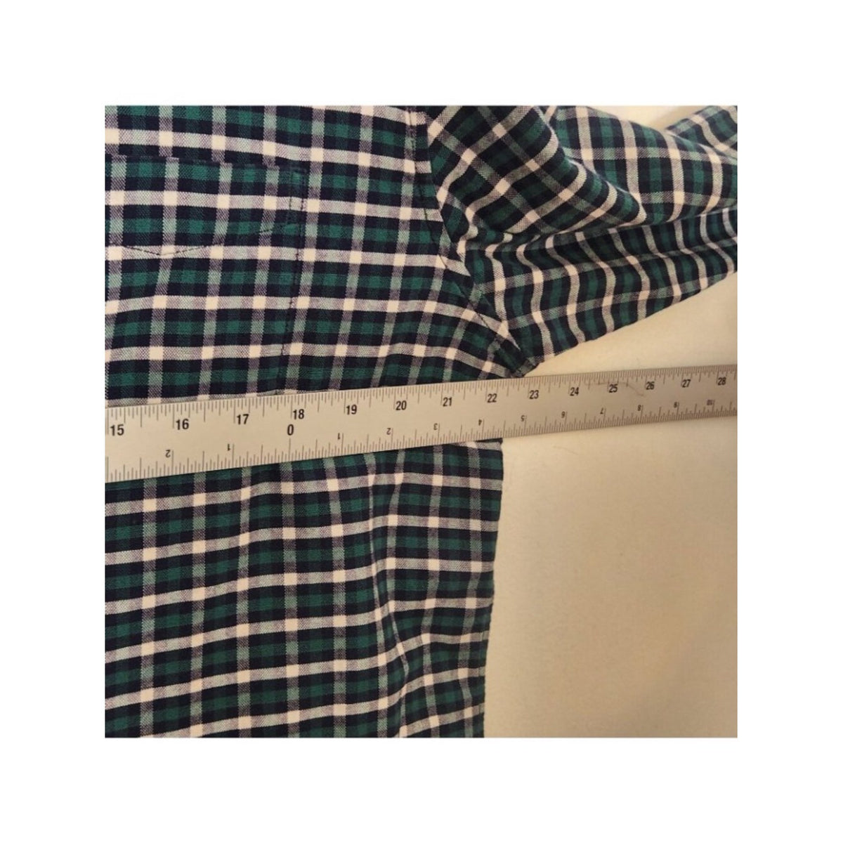 Gap Green and Blue Plaid Standard Fit Button Down Shirt Size Large