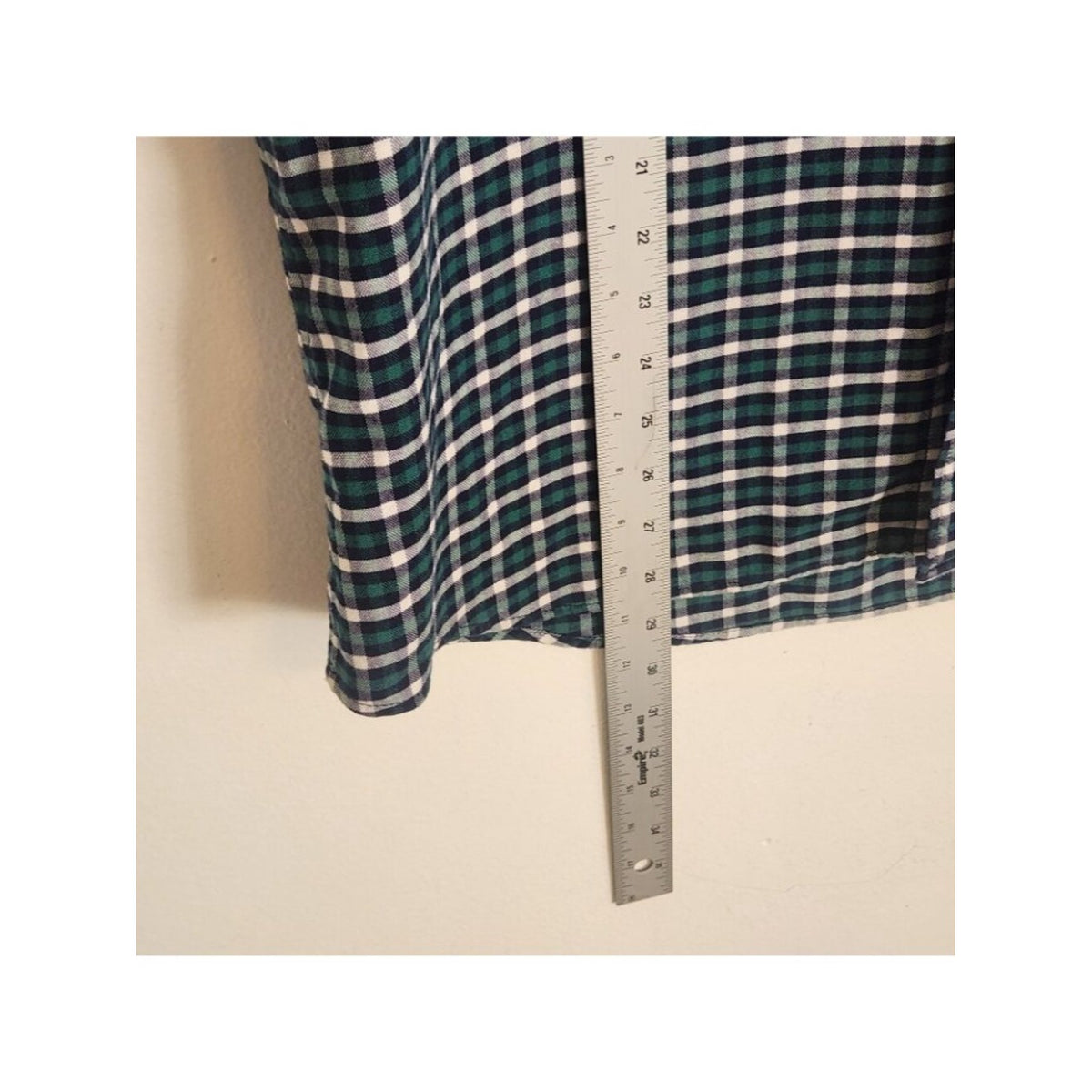 Gap Green and Blue Plaid Standard Fit Button Down Shirt Size Large