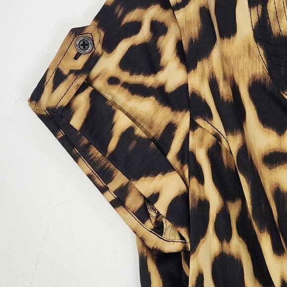 Jones New York Leopard Print Top with Tie Waist NWOT Size Large Leopard Top