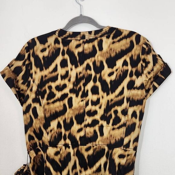 Jones New York Leopard Print Top with Tie Waist NWOT Size Large Leopard Top