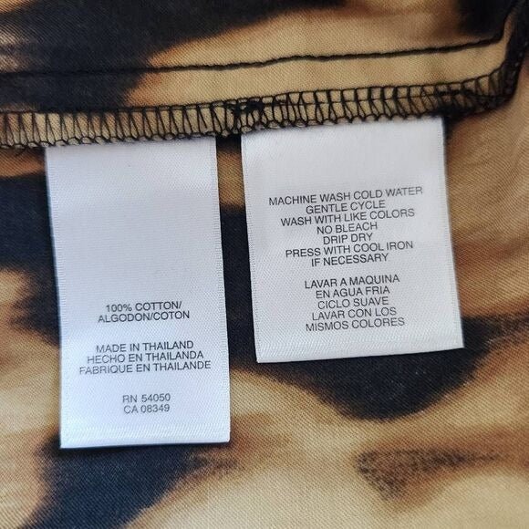 Jones New York Leopard Print Top with Tie Waist NWOT Size Large Leopard Top