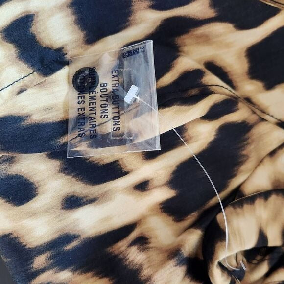 Jones New York Leopard Print Top with Tie Waist NWOT Size Large Leopard Top