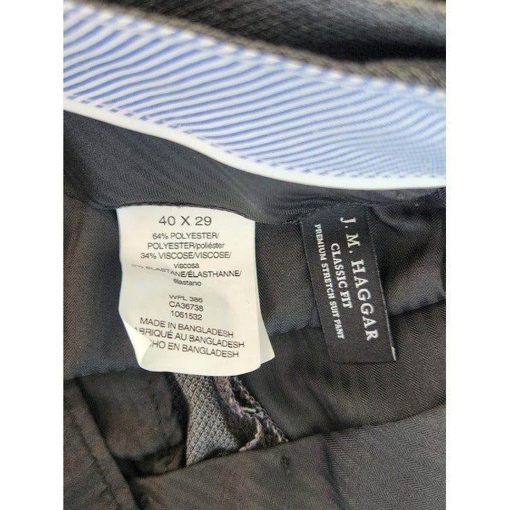 JM Haggar Mens Gray Dress Pants Size 40x29