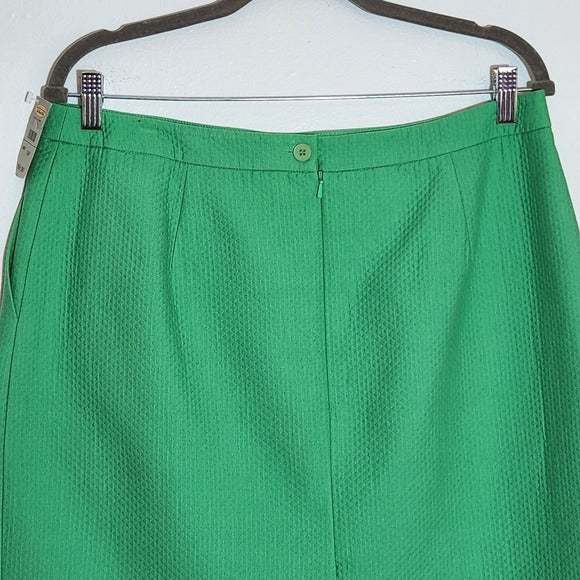 Talbots Green Textured Straight Skirt Size 16 Petite NWT