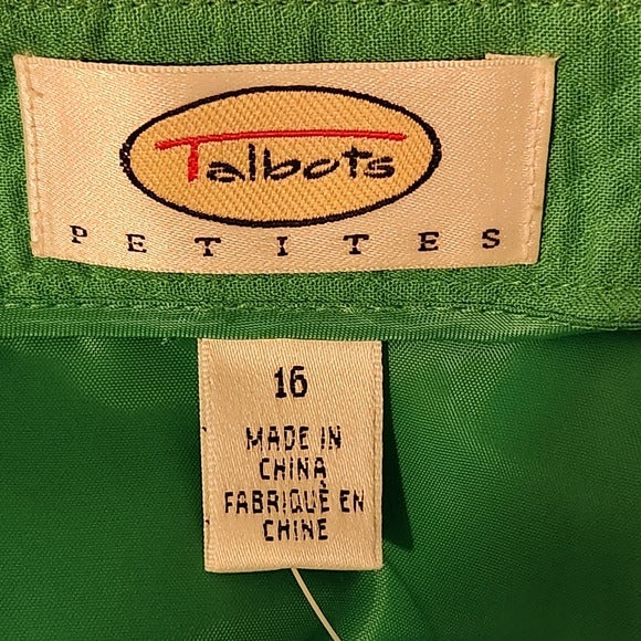 Talbots Green Textured Straight Skirt Size 16 Petite NWT