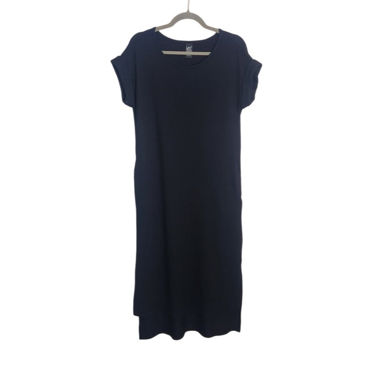 Lildy Black Wavy Ribbed Midi Dress Size Small/Medium