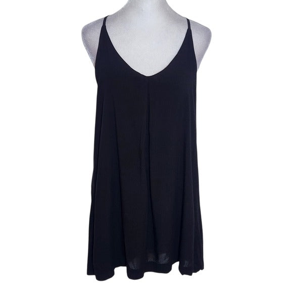 Silence + Noise Black Flowy Tank Top Tunic Size Small
