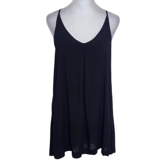 Silence + Noise Black Flowy Tank Top Tunic Size Small