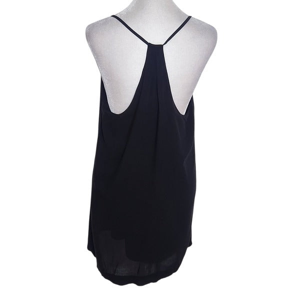 Silence + Noise Black Flowy Tank Top Tunic Size Small