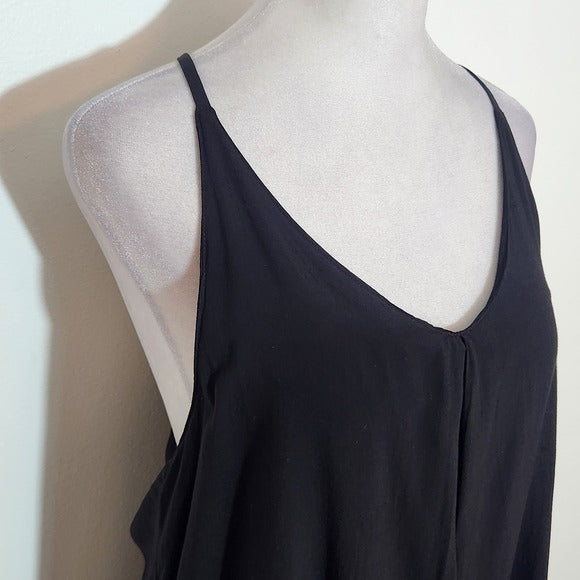 Silence + Noise Black Flowy Tank Top Tunic Size Small
